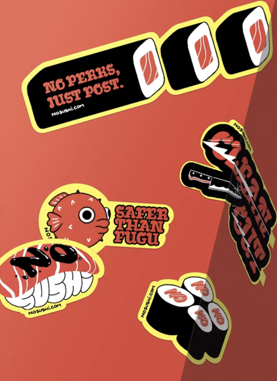No Sushi stickers