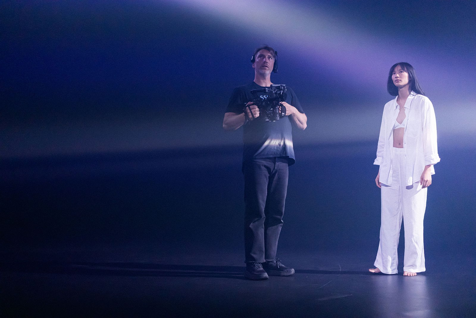 Dancer Hope Spears, and Cinematographer Keenan Newman on set